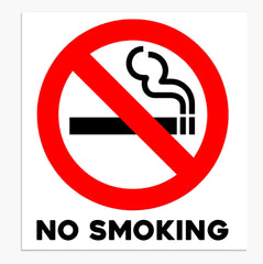 No Smoking Text With Symbol Sticker